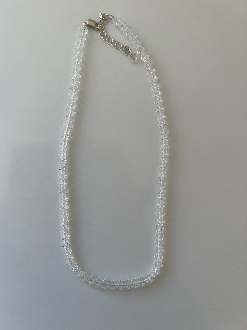 Herkimer Crystal Bead Necklace with Silver Clasp Deb Guyot